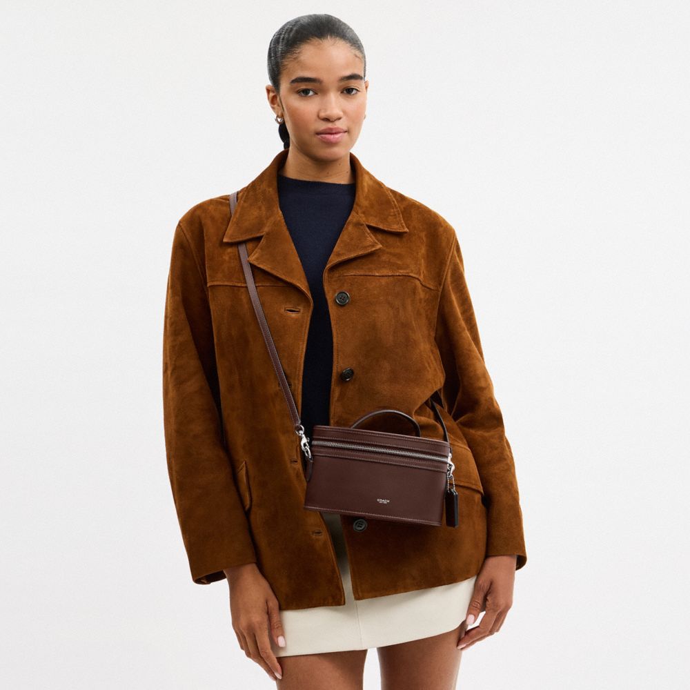 COACH®,Trail Bag,Leather,Satchel,Logo,Brass,Work,Brown