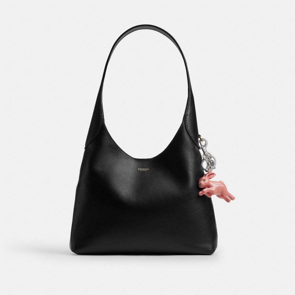 COACH®,Bunny Bag Charm,Bag Charm,3D Embellishment,Rhinestones,Logo,Metal,Silver Metal,Casual,Blush,Angle View