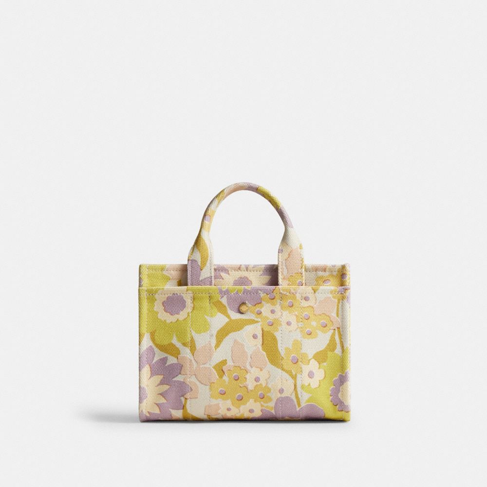 COACH®,Cargo Tote Bag 20 With Floral Print,Cotton,Tote,Brass,Casual,Multi Color,Back View