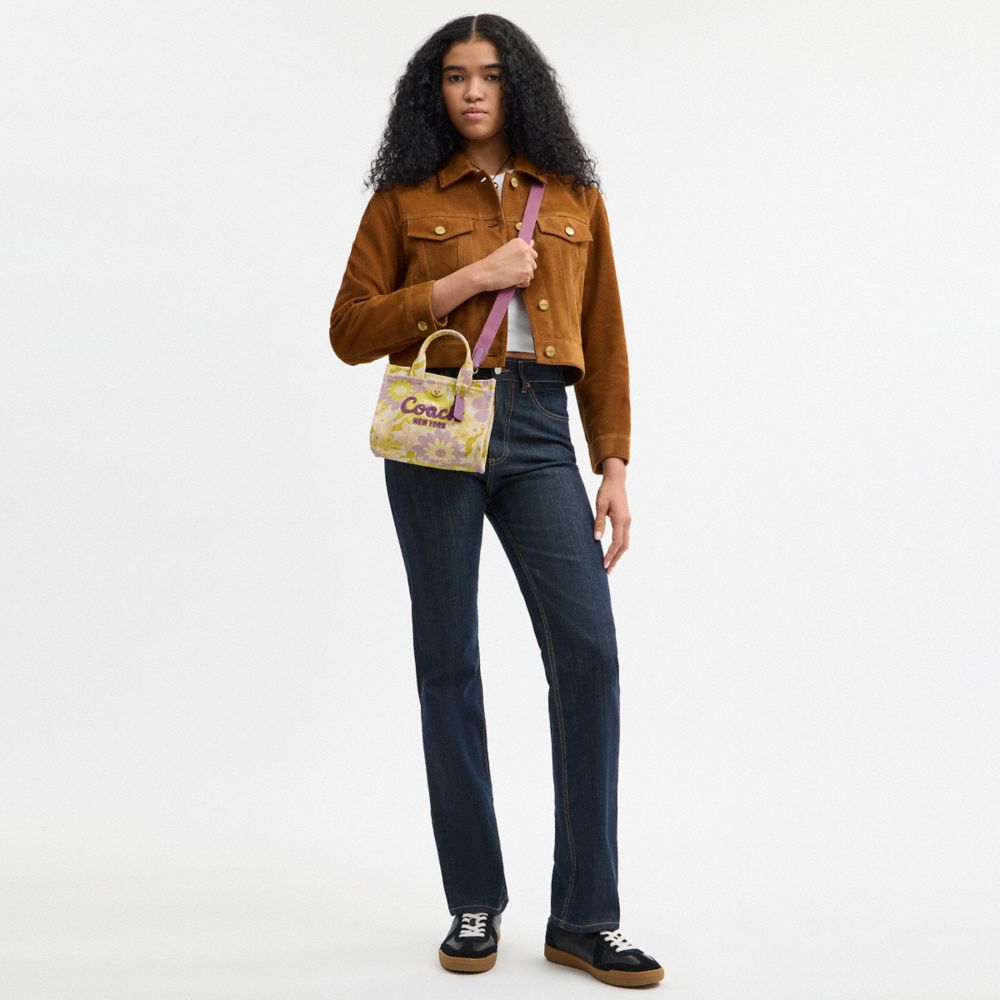 COACH®,Cargo Tote Bag 20 With Floral Print,Cotton,Tote,Brass,Casual,Multi Color