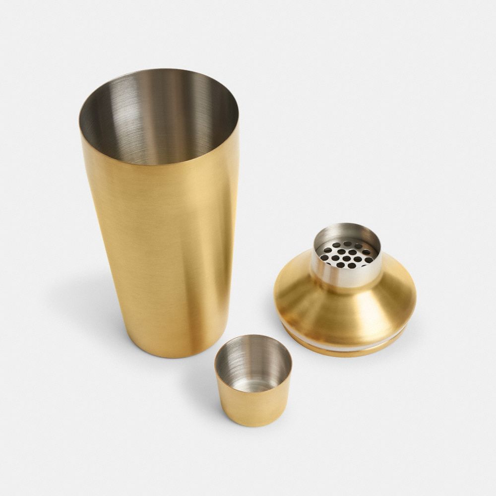 COACH®,Cocktail Shaker,Leather,Shaker,Leather,Brass,Black,Back View