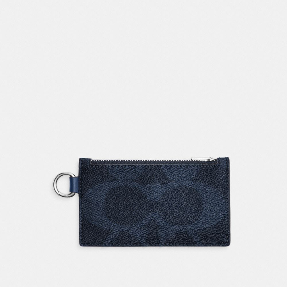 COACH®,Zip Card Case In Maxi Signature Canvas,Multi Color,Front View