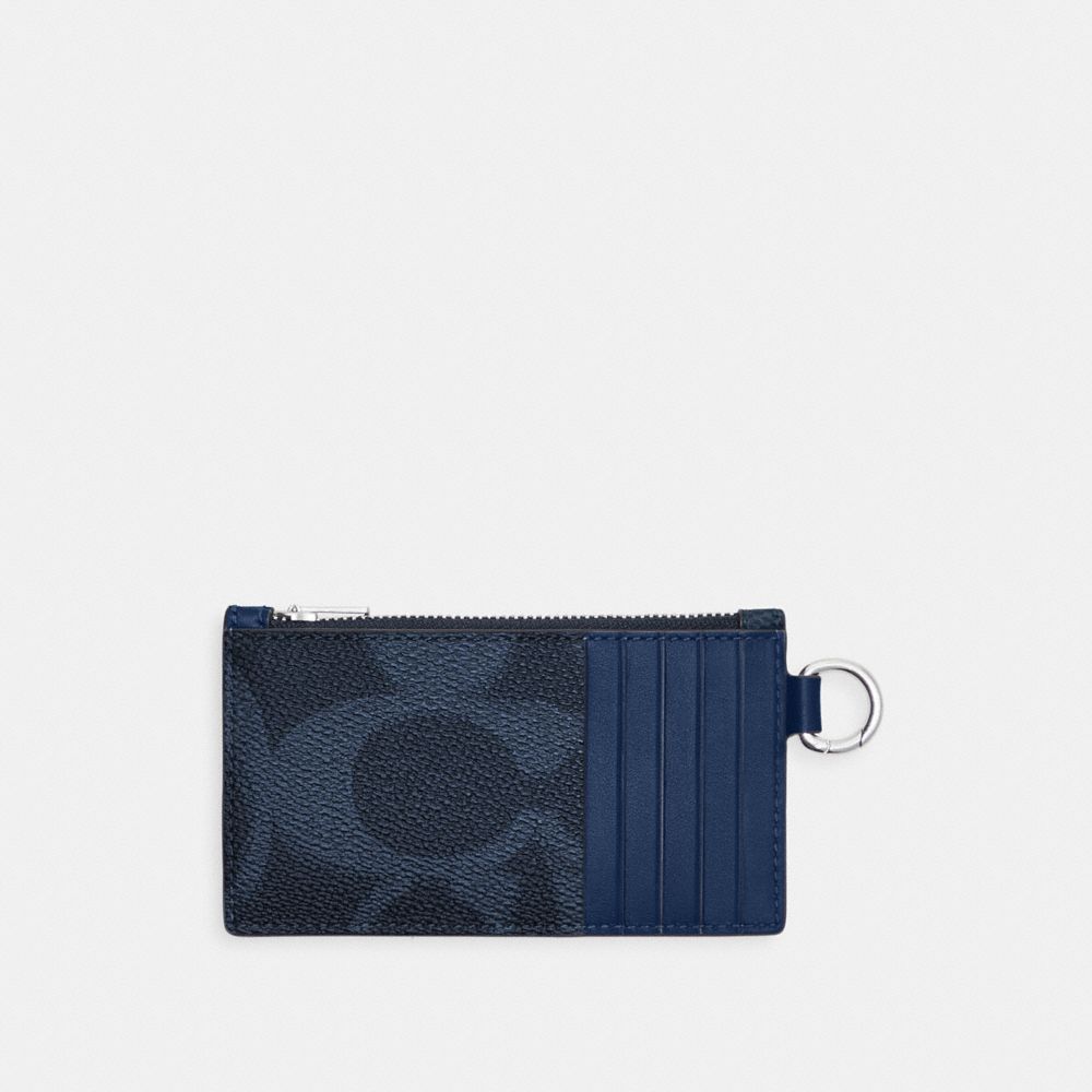 COACH®,Zip Card Case In Maxi Signature Canvas,Multi Color,Back View