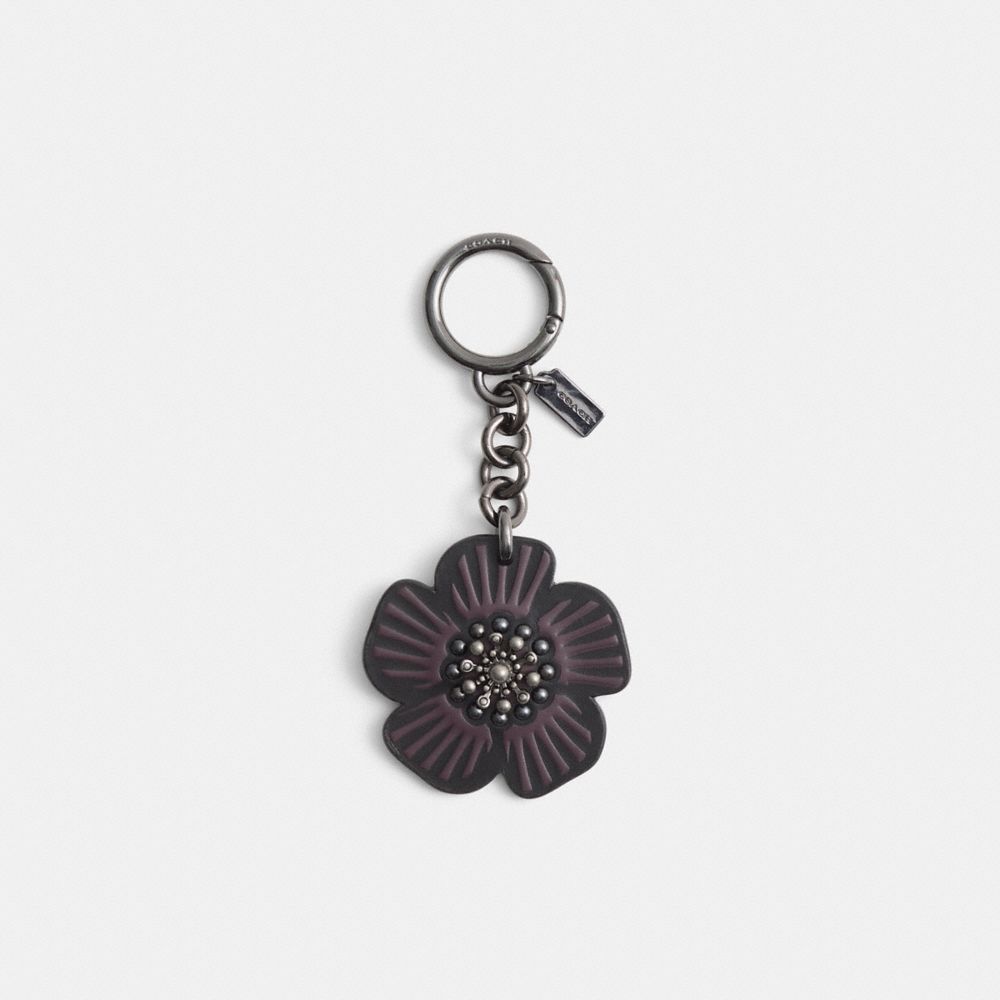 COACH®,Restored Tea Rose Bag Charm,,Front View