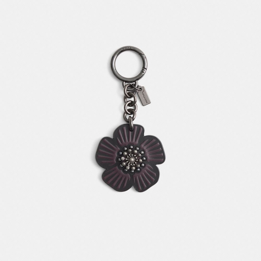 COACH®,Restored Tea Rose Bag Charm,,Front View