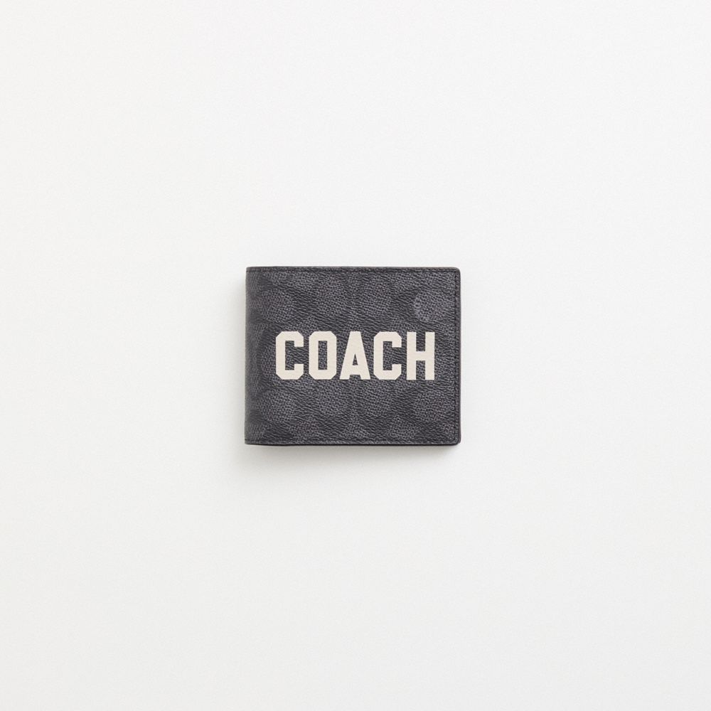 COACH®,Restored 3 In 1 Wallet In Signature Canvas With Coach Graphic,,Front View