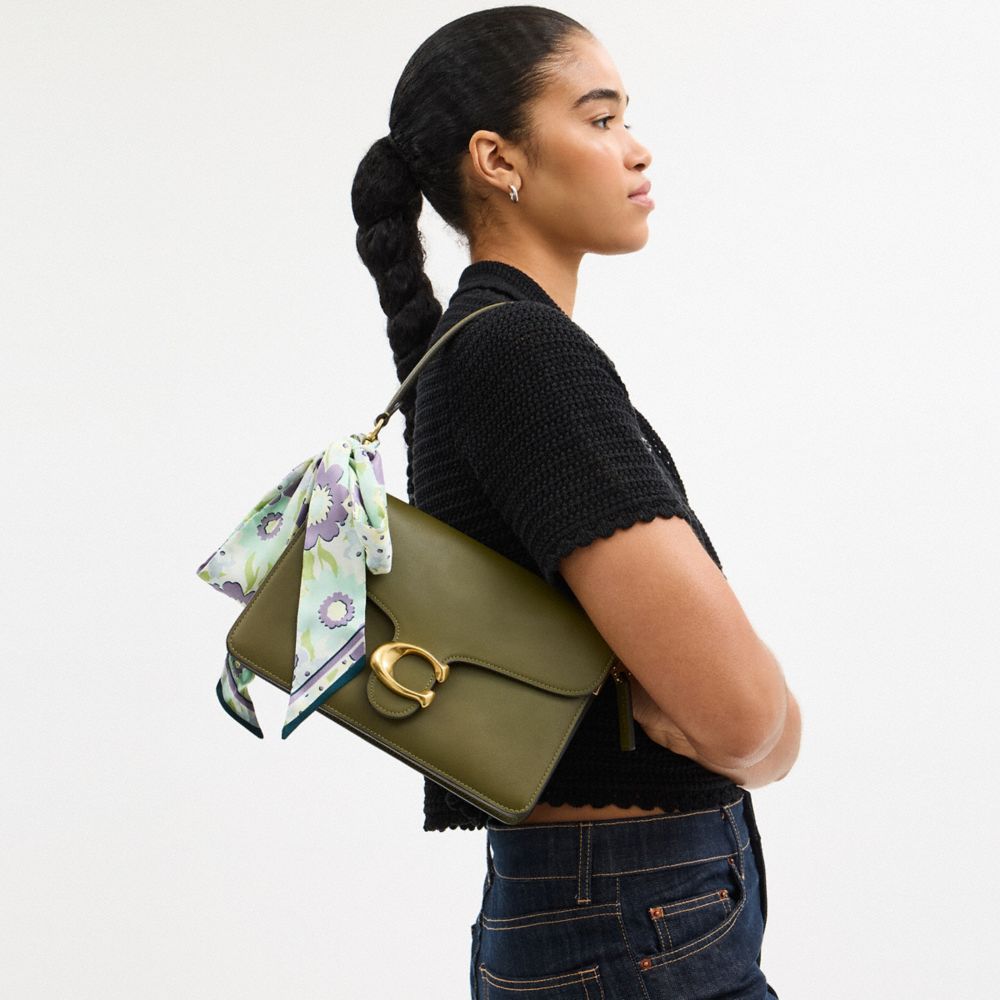 COACH®,Floral Print Silk Skinny Scarf,,Detail View