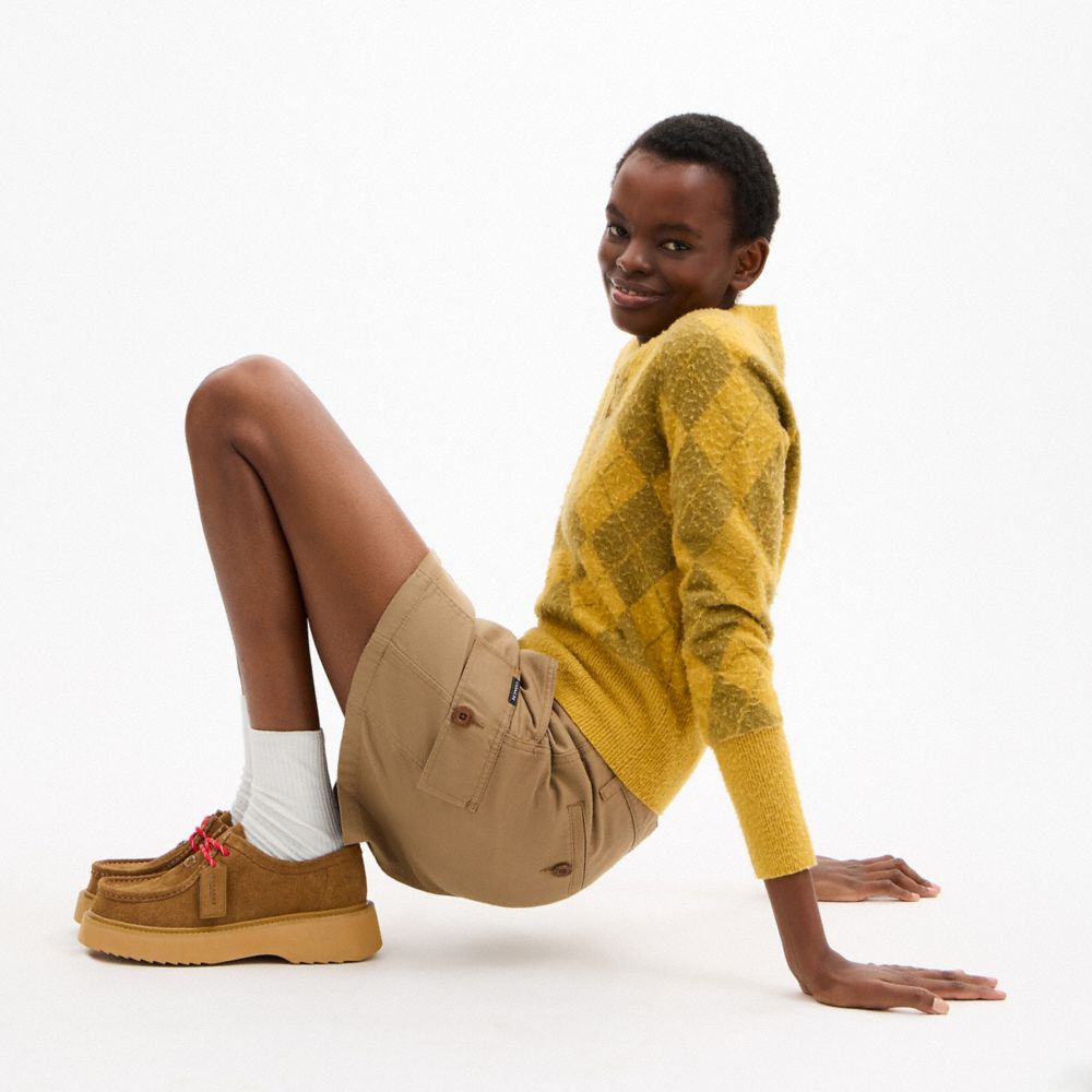 COACH®,Sculpted C Chukka Boot,Leather,Faux Leather,Lining Leather,Suede,EVA,Vegan Leather,Loafer,Fabric,Graphic,Metal,Embe...,Brown,Detail View