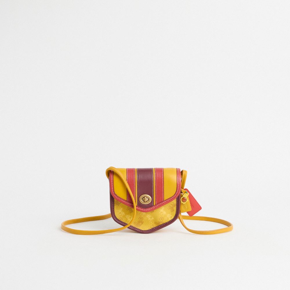 COACH®,Upcrafted Turnlock Flap Pouch 15 With Horse And Carriage Print,,Front View