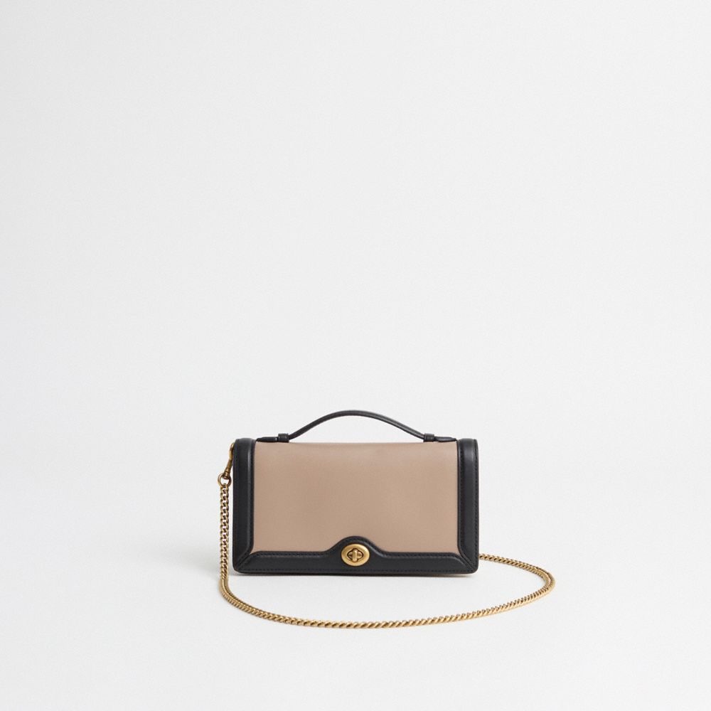 COACH®,Restored Riley Chain Clutch In Colorblock,,Front View