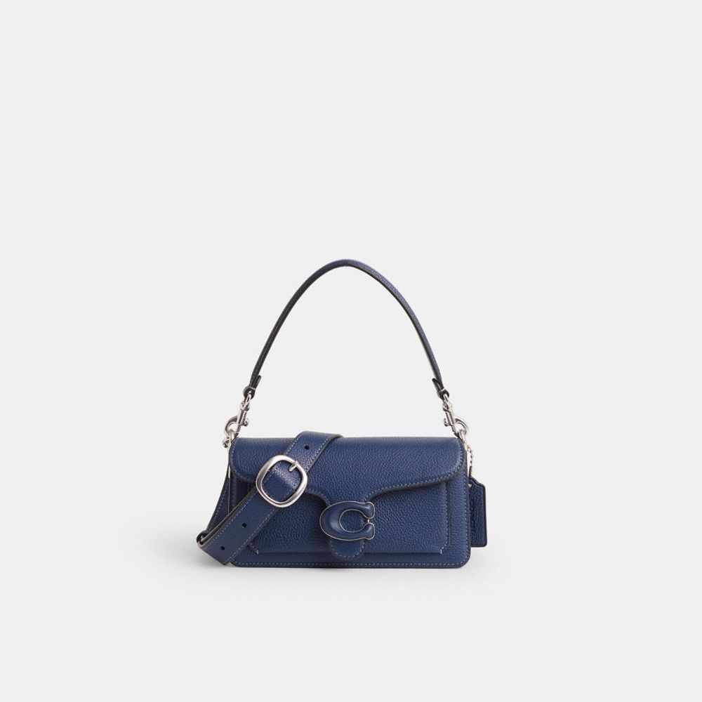 COACH®,Restored Tabby Shoulder Bag 20,Leather,Calfskin Leather,Shoulder Bag,Pendant,Logo,Metal,Silver Metal,Day Party,,Front View