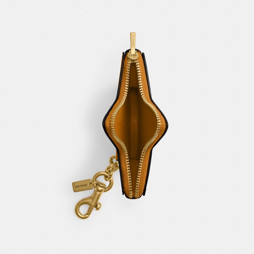COACH®,Star Coin Purse,Leather,Coin,Logo,Key Ring,Casual,Brown,Inside View,Top View