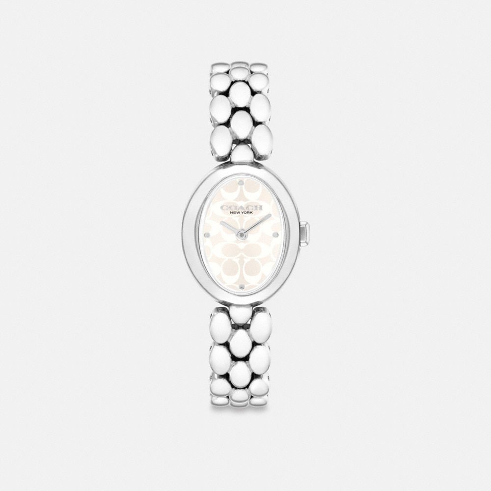 COACH®,Sammy Watch, 22 Mm,Analog,Crystal,Quartz,Logo,Word Embellishment,Water Resistant,Stainless Steel,Work,,Front View