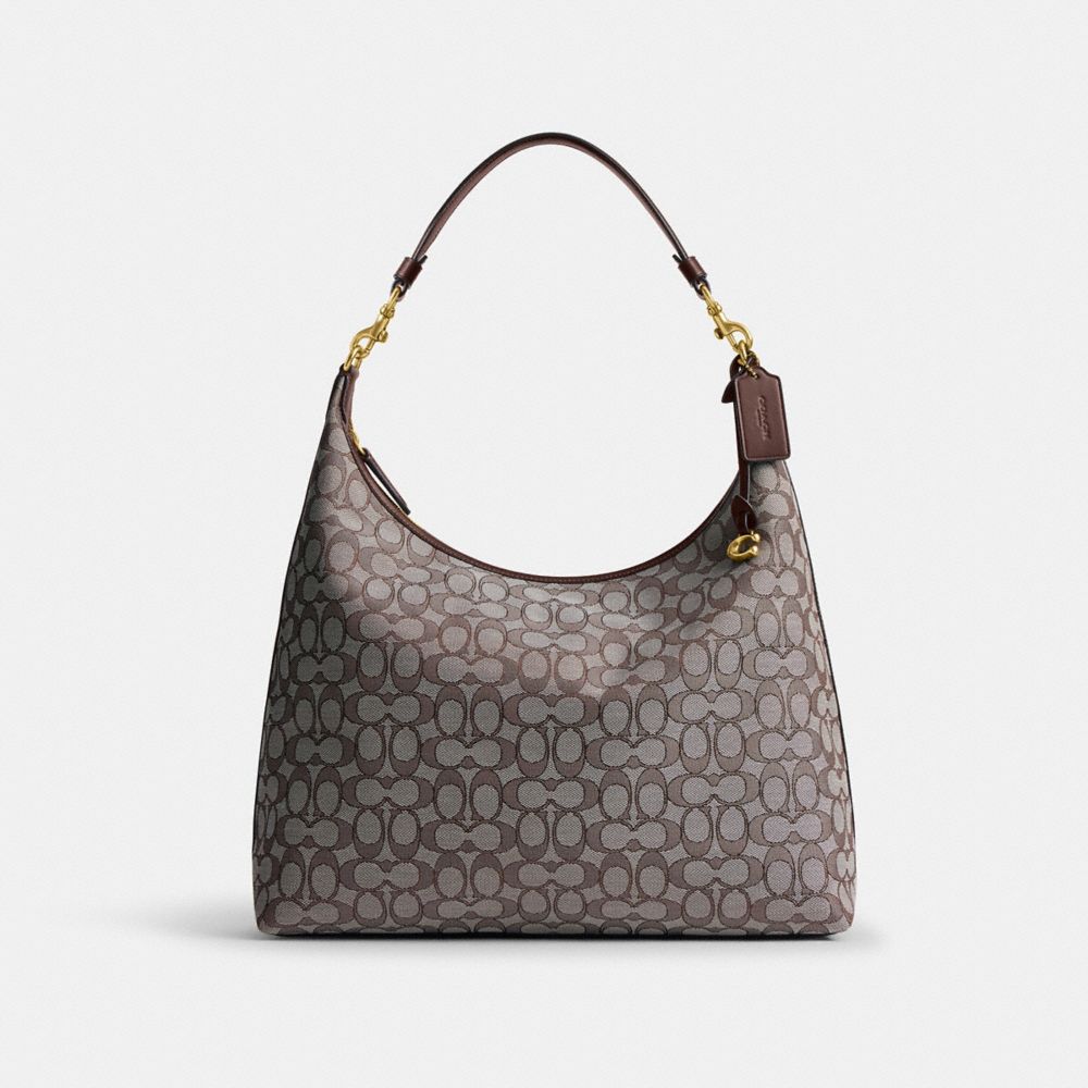 COACH®,Juliet Shoulder Bag 38 In Signature Jacquard,Cotton Blend,Recycled Polyester,Mixed Media,Synthetic,Fabric,Cotton,Ho...,Multi Color,Front View