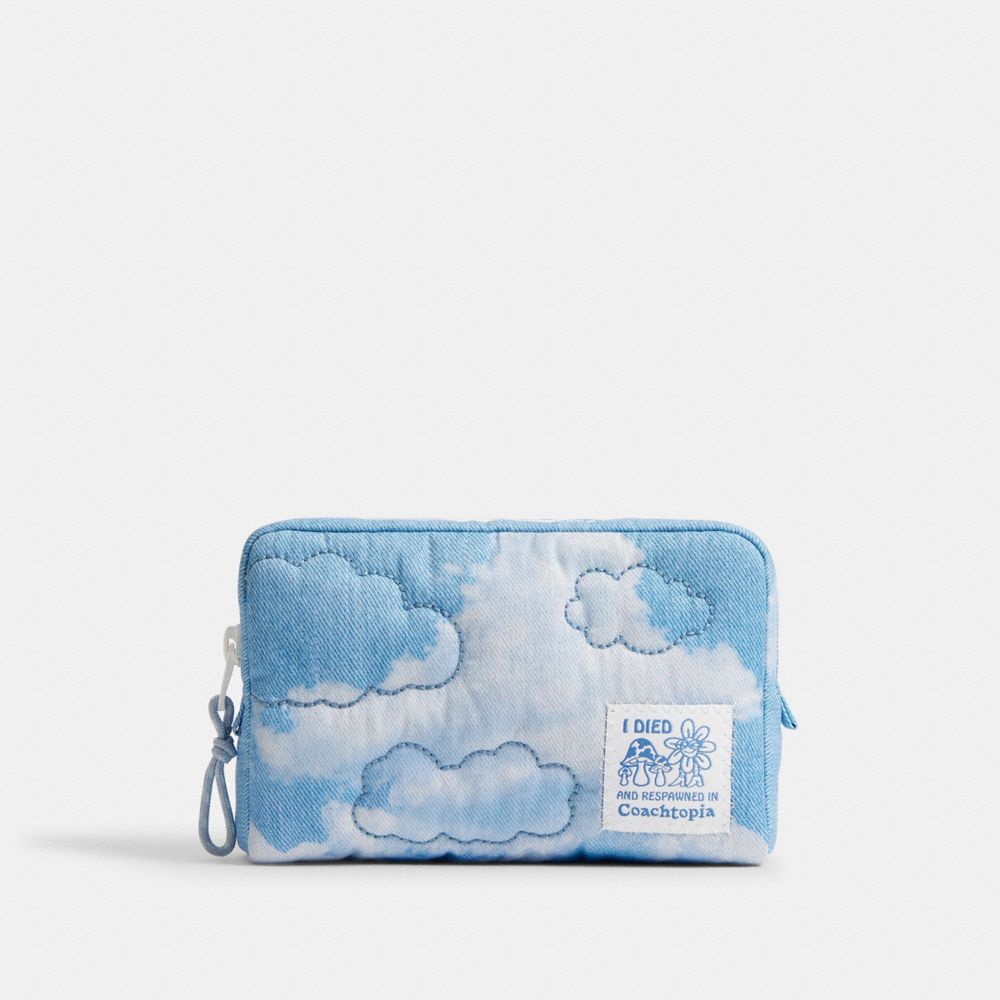 COACH®,Coachtopia Loop Pouch With Cloud Print,,Front View