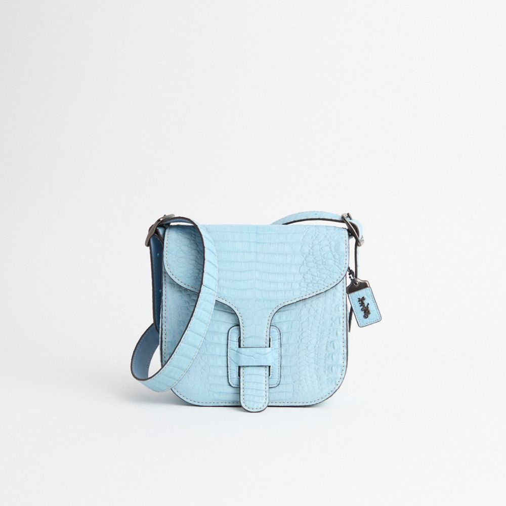 COACH®,Restored Courier Bag In Crocodile,,Front View