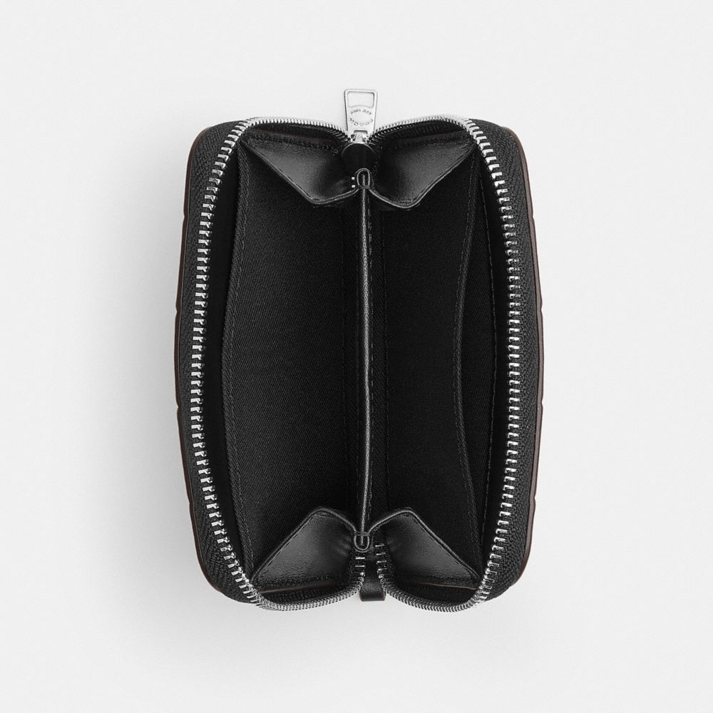 COACH®,Zip Around Wallet In Checkerboard Upcrafted Leather,,Inside View,Top View