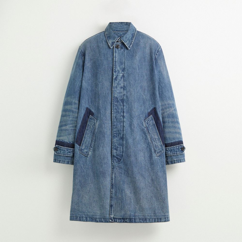 COACH®,Restored Denim Coat,,Front View