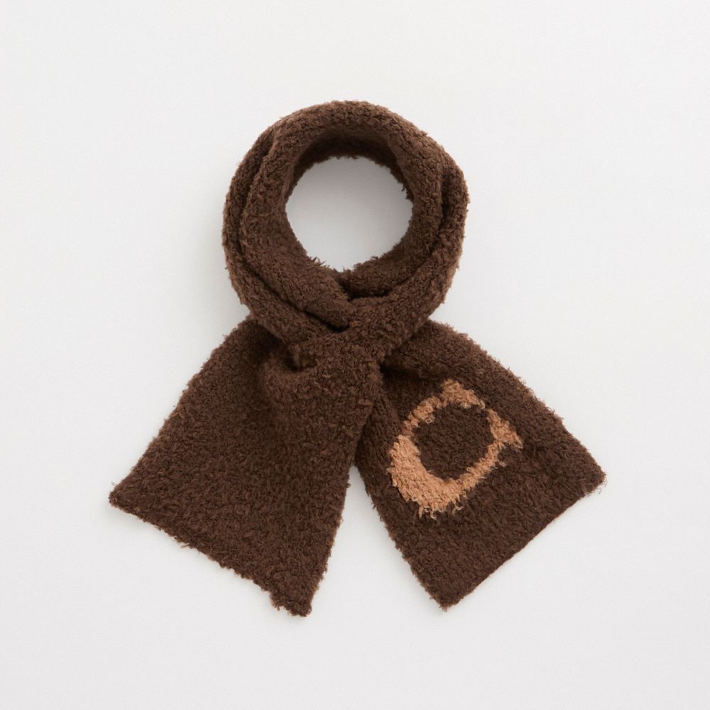 COACH®,Restored Sherpa Knit Scarf,,Front View