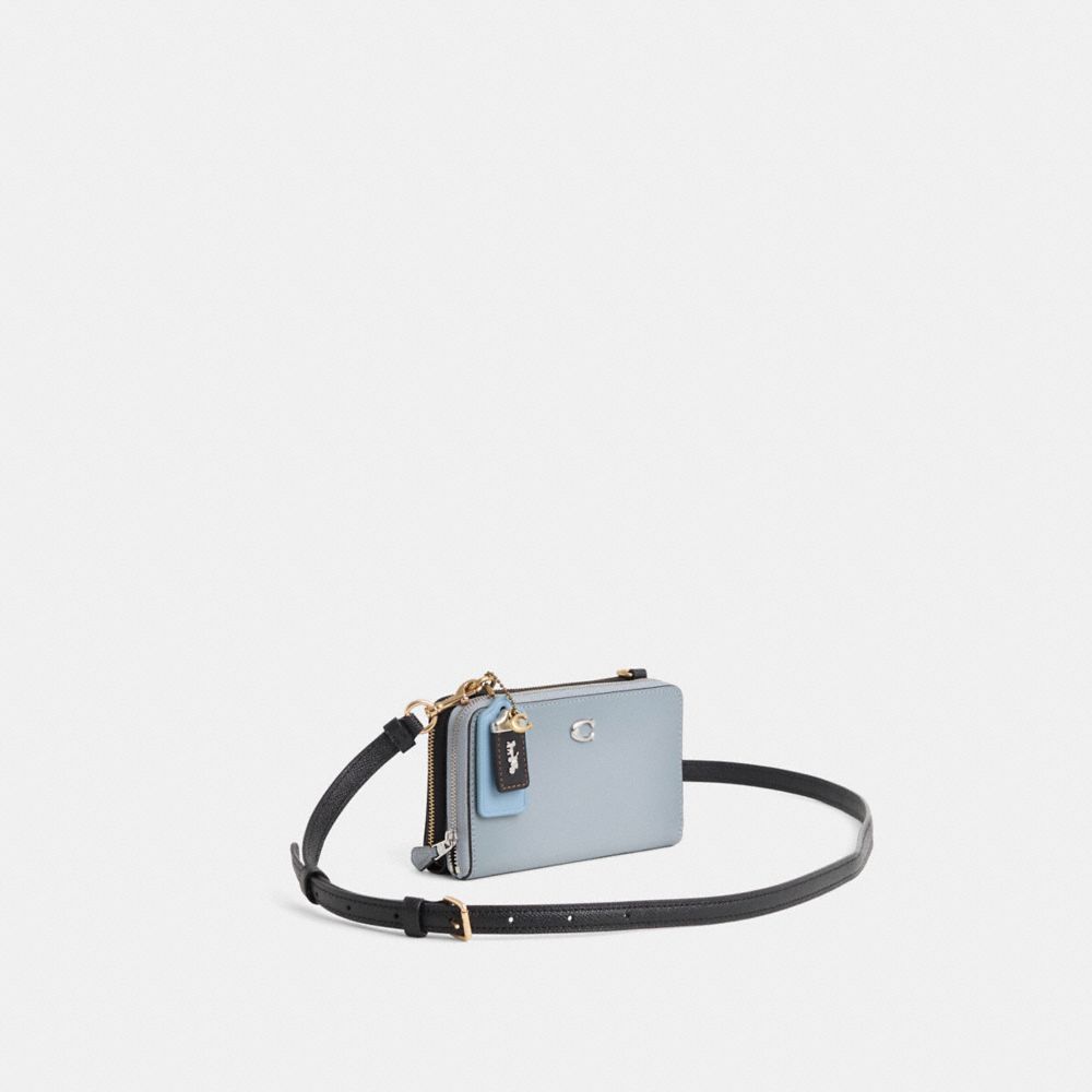 COACH®,Upcrafted Double Up Crossbody Creation,Crossbody,Metal,Logo,Sustainable,Casual,Black,Angle View