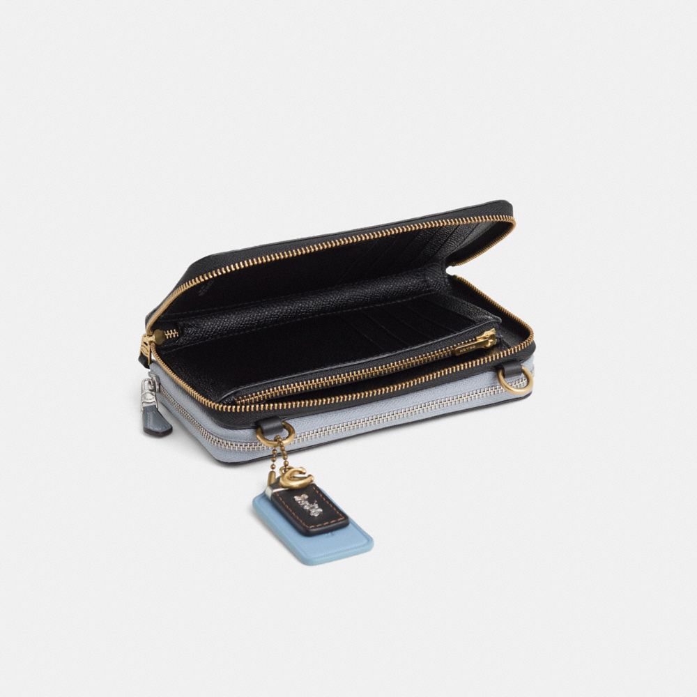 COACH®,Upcrafted Double Up Crossbody Creation,Crossbody,Metal,Logo,Sustainable,Casual,Black,Inside View,Top View