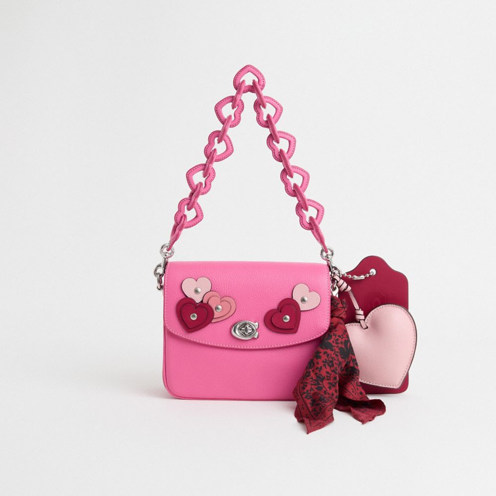 COACH®,Upcrafted Cassie Crossbody Bag 19 With Heart Strap,,Front View