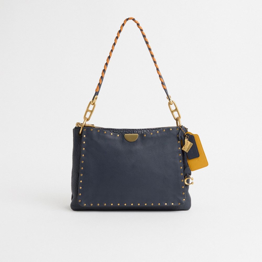 COACH®,Upcrafted Dreamer Shoulder Bag With Rivets,,Front View