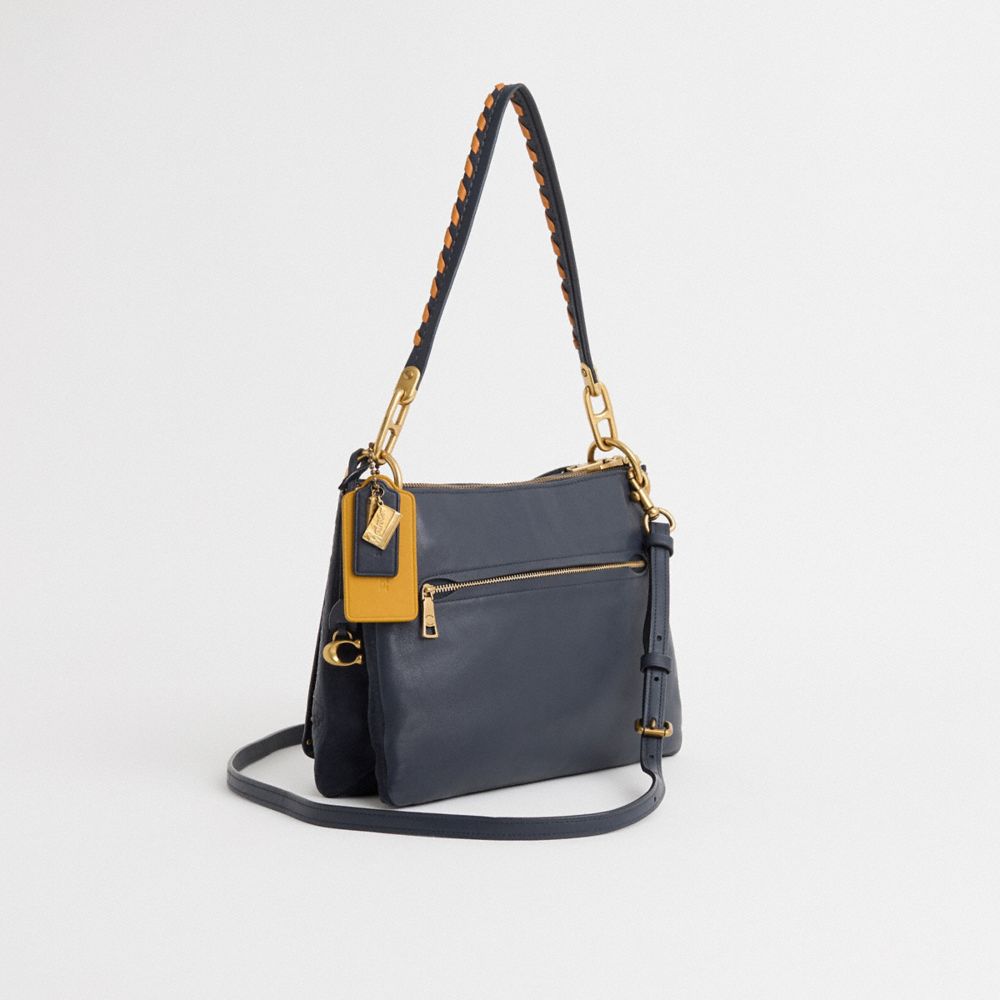 COACH®,Upcrafted Dreamer Shoulder Bag With Rivets,,Angle View