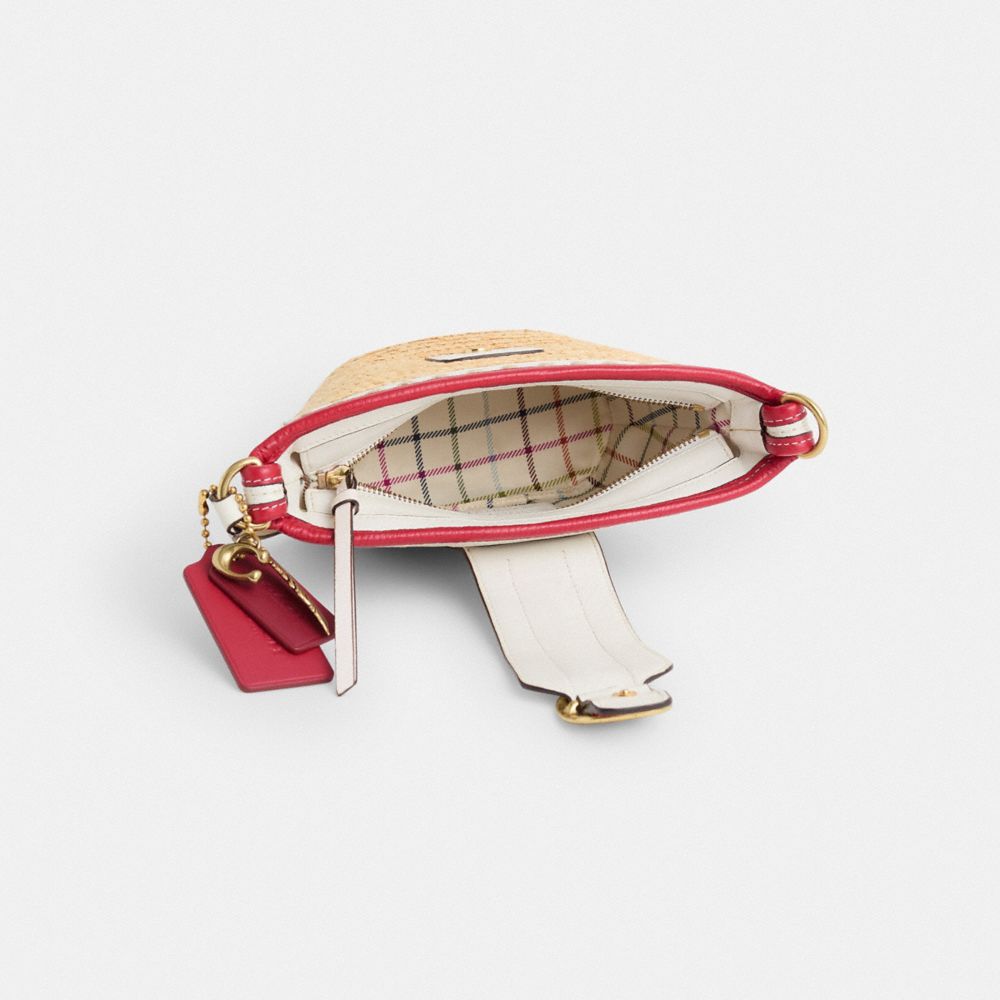 COACH®,Upcrafted Bleecker Top Handle Pouch In Straw,,Inside View,Top View
