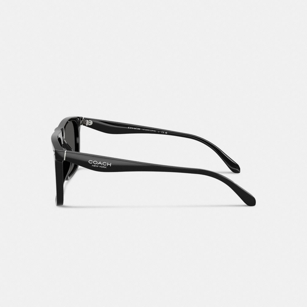 COACH®,Flat Top Square Sunglasses,Black,Alternate View