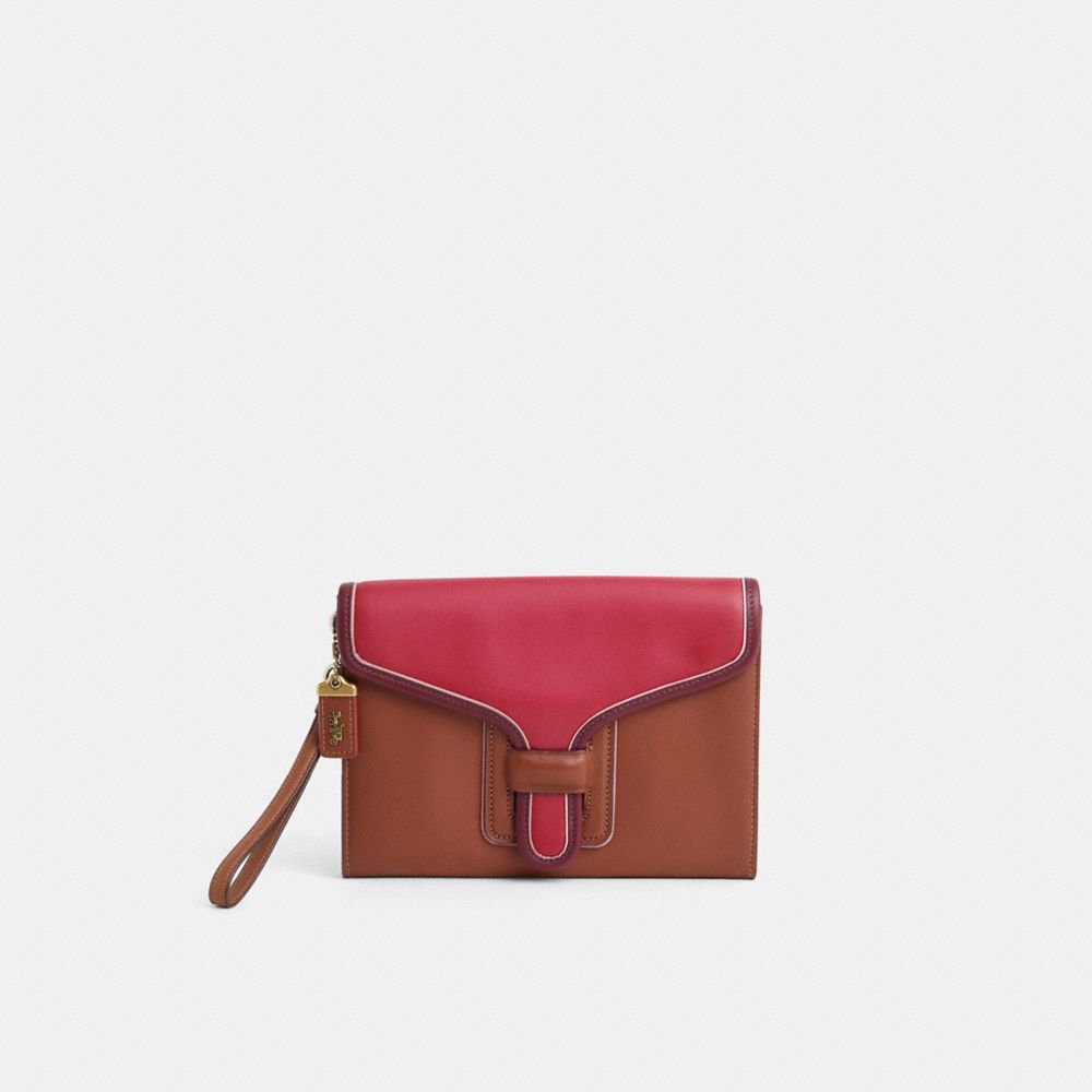 COACH®,Restored Courier Wristlet In Colorblock,,Front View