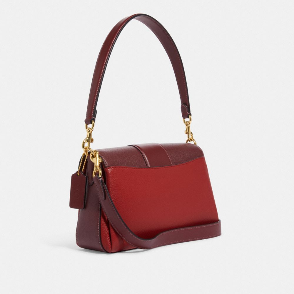 COACH®,Multi Colorblock Leather Grace Shoulder Bag,,Angle View