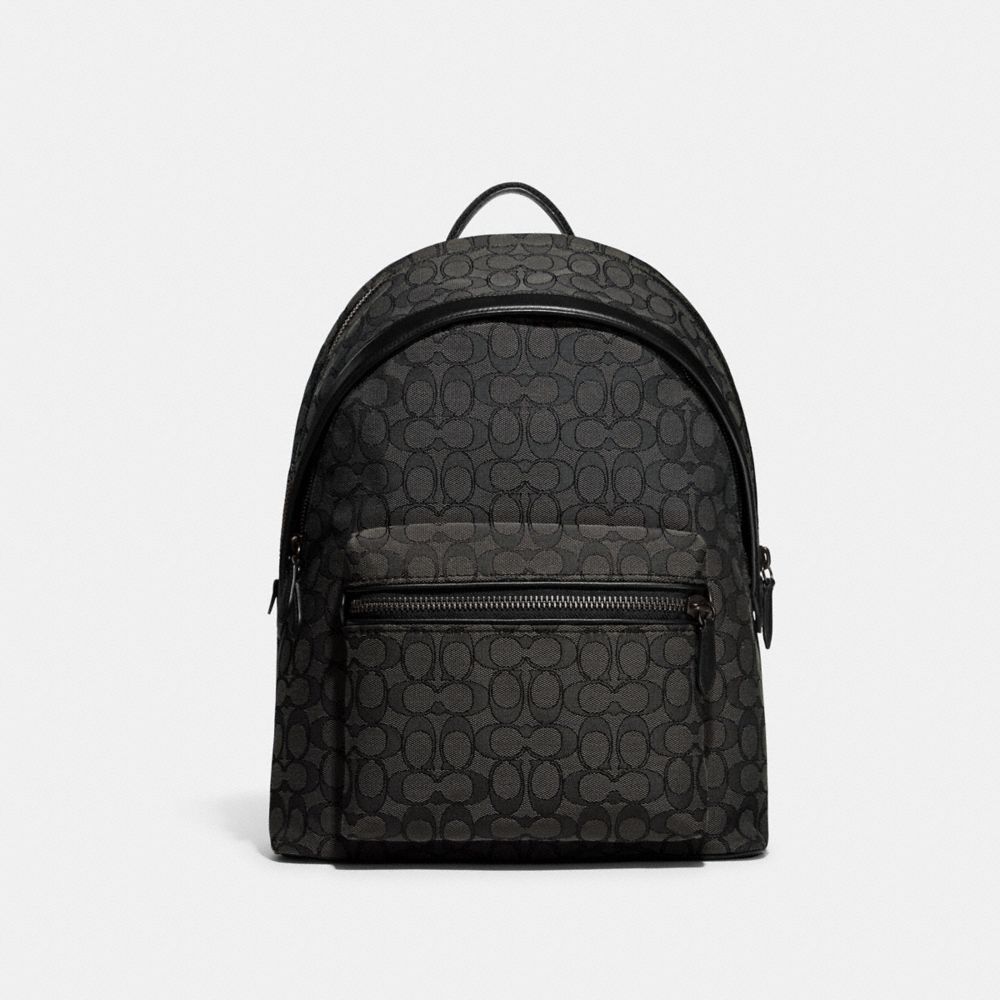 COACH®,Charter Backpack In Signature Jacquard,,Front View