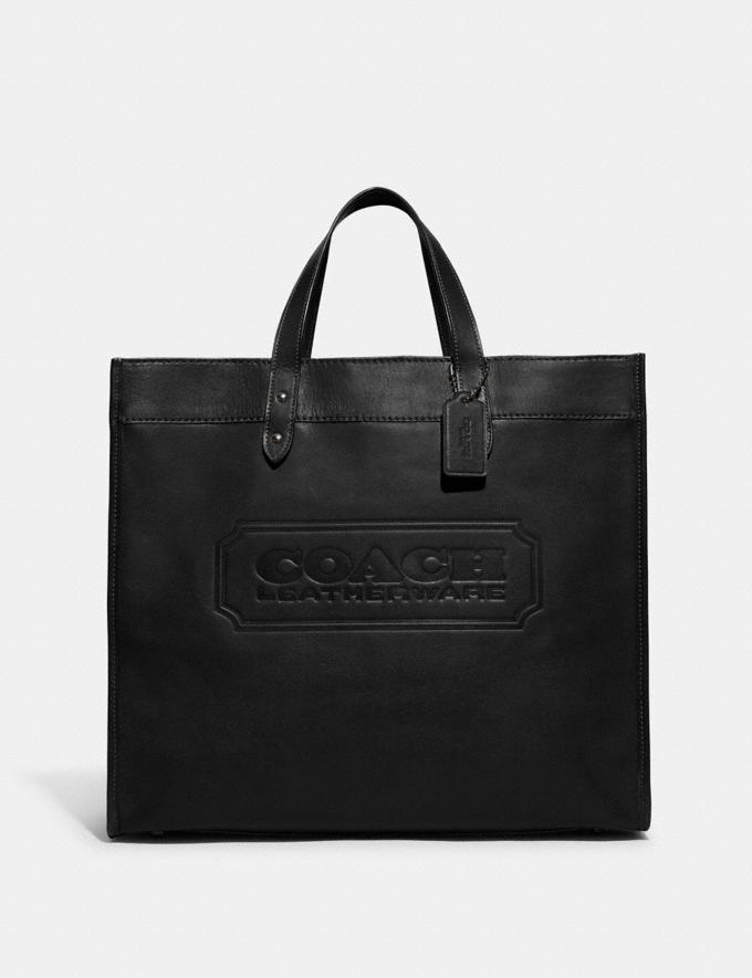 Coach Field Tote 40 With Coach Badge Black New Men's New Arrivals Bestsellers  