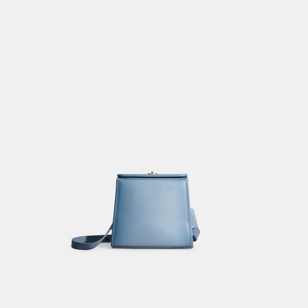 COACH®,Restored Turnlock Shoulder Bag,Crossbody,Embossed,Logo,Casual,Blue,Front View