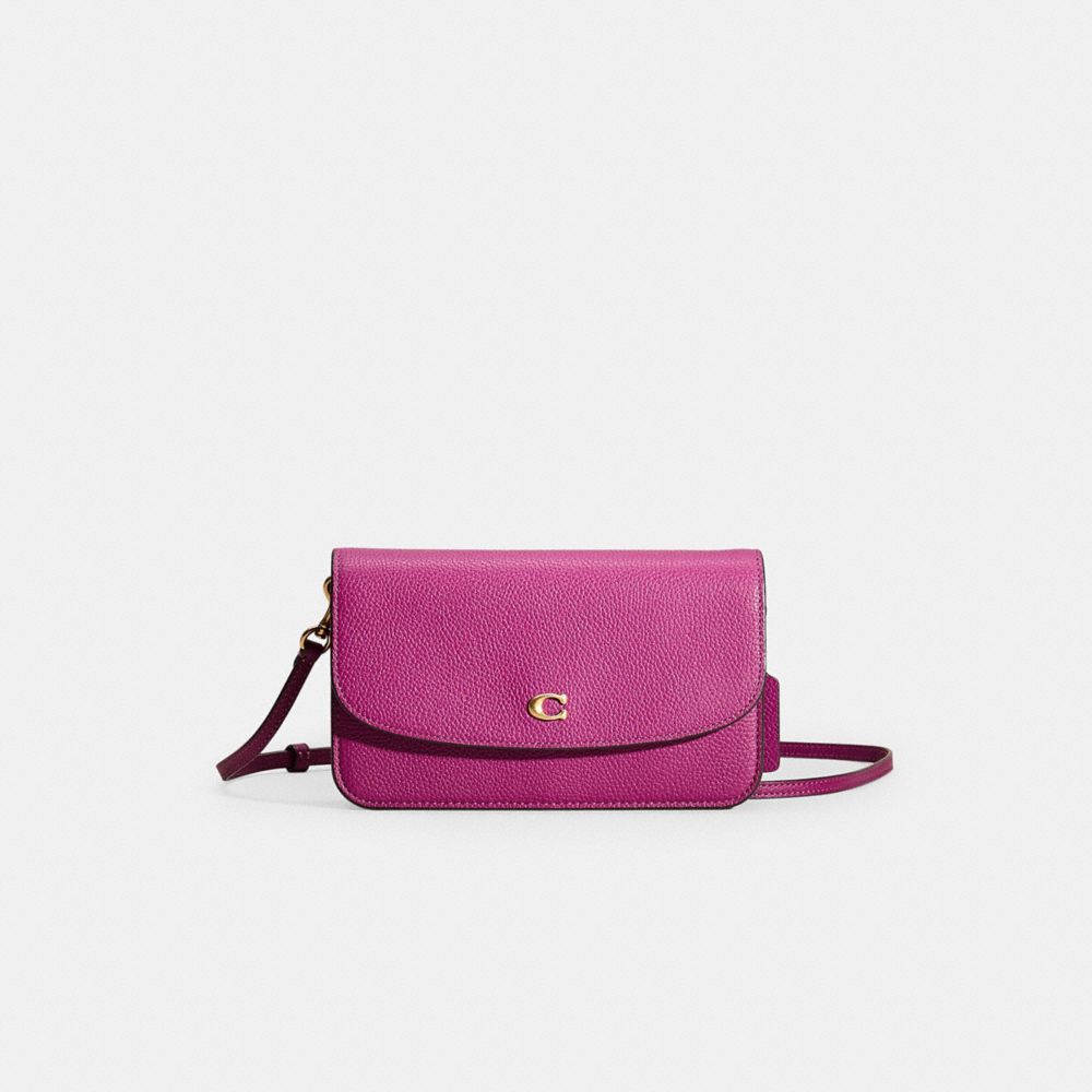 COACH®,Restored Hayden Crossbody,Clutch,Logo,Metal,Casual,Purple,Fuchsia,Front View
