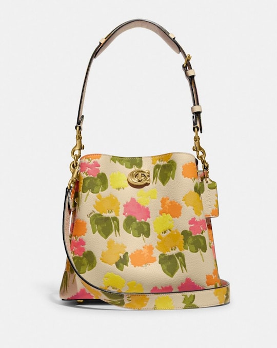 WILLOW BUCKET BAG WITH FLORAL PRINT