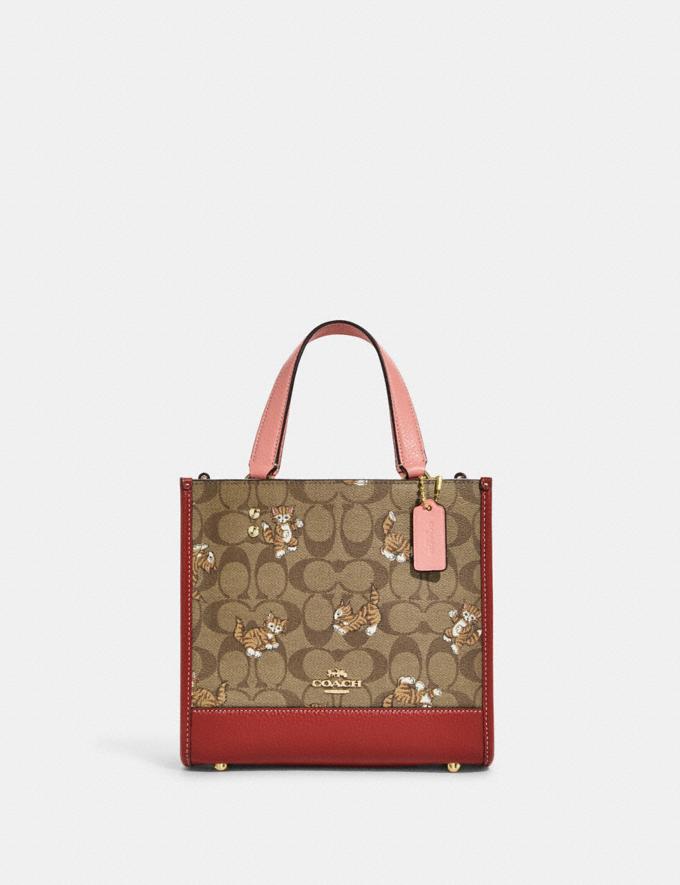 COACH: Dempsey Tote 22 In Signature Canvas With Dancing Kitten Print