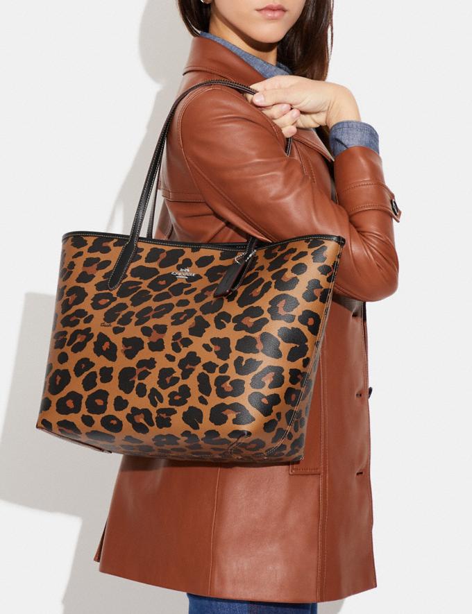 COACH: City Tote In Signature Canvas With Leopard Print