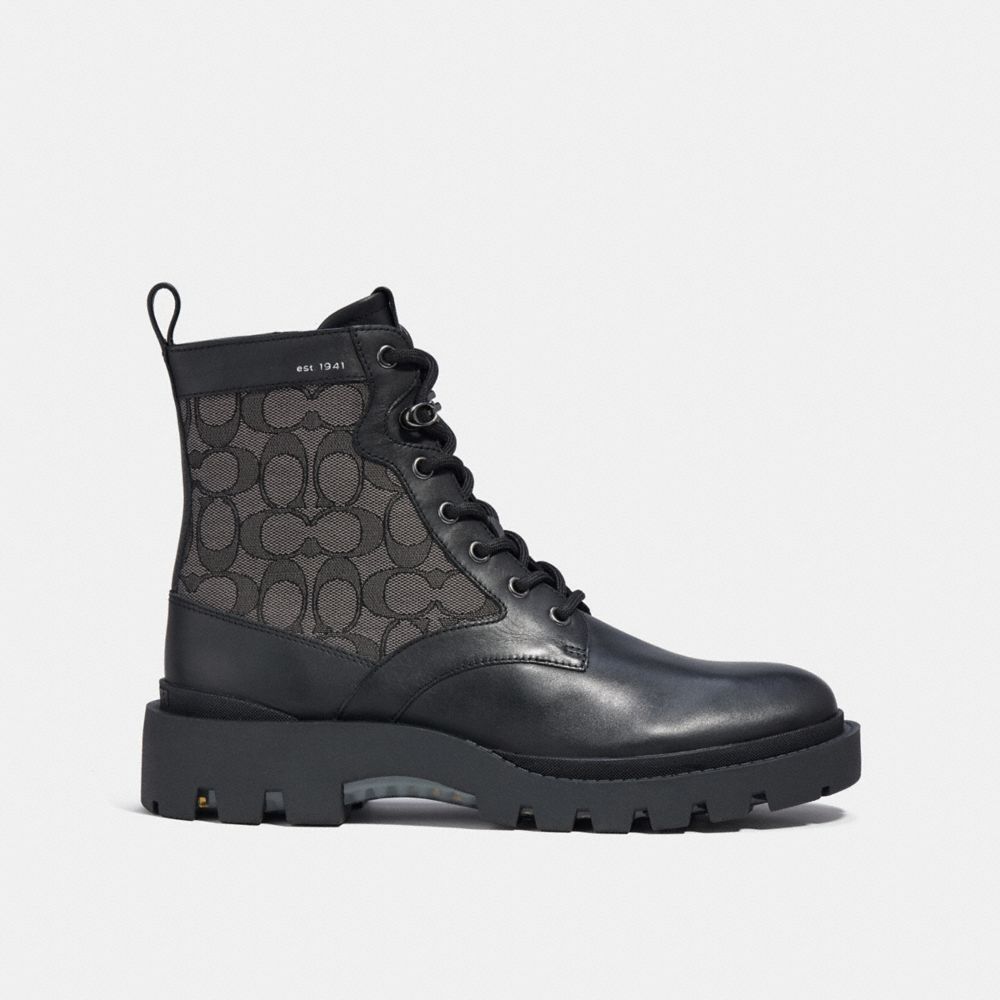 COACH Citysole Lace Up Boot In Signature Jacquard