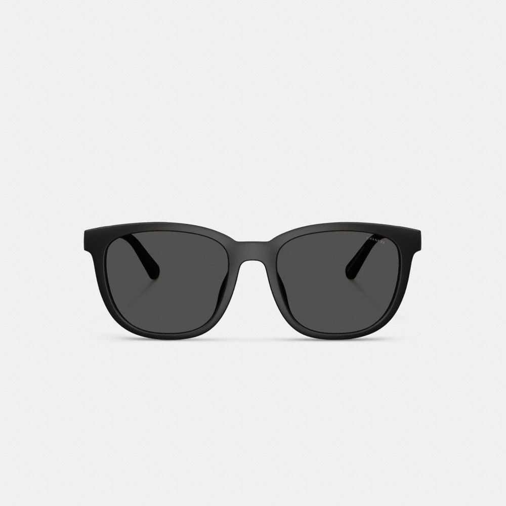 COACH®,Textured Square Sunglasses,Black,Inside View,Top View
