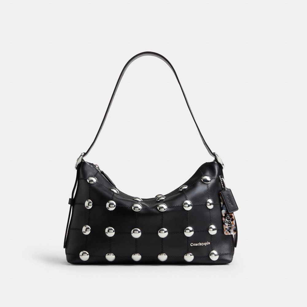 COACH®,Alter/Ego Slouchy Shoulder Bag In Upcrafted Leather With Rivets,,Front View