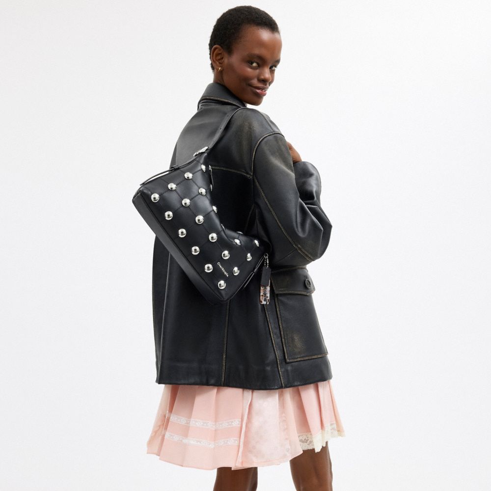 COACH®,Alter/Ego Slouchy Shoulder Bag In Upcrafted Leather With Rivets,,Detail View