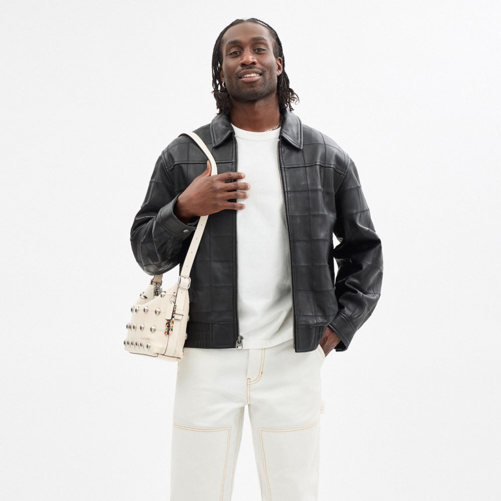 COACH®,Alter/Ego Slouchy Shoulder Bag In Upcrafted Leather With Rivets,,Detail View