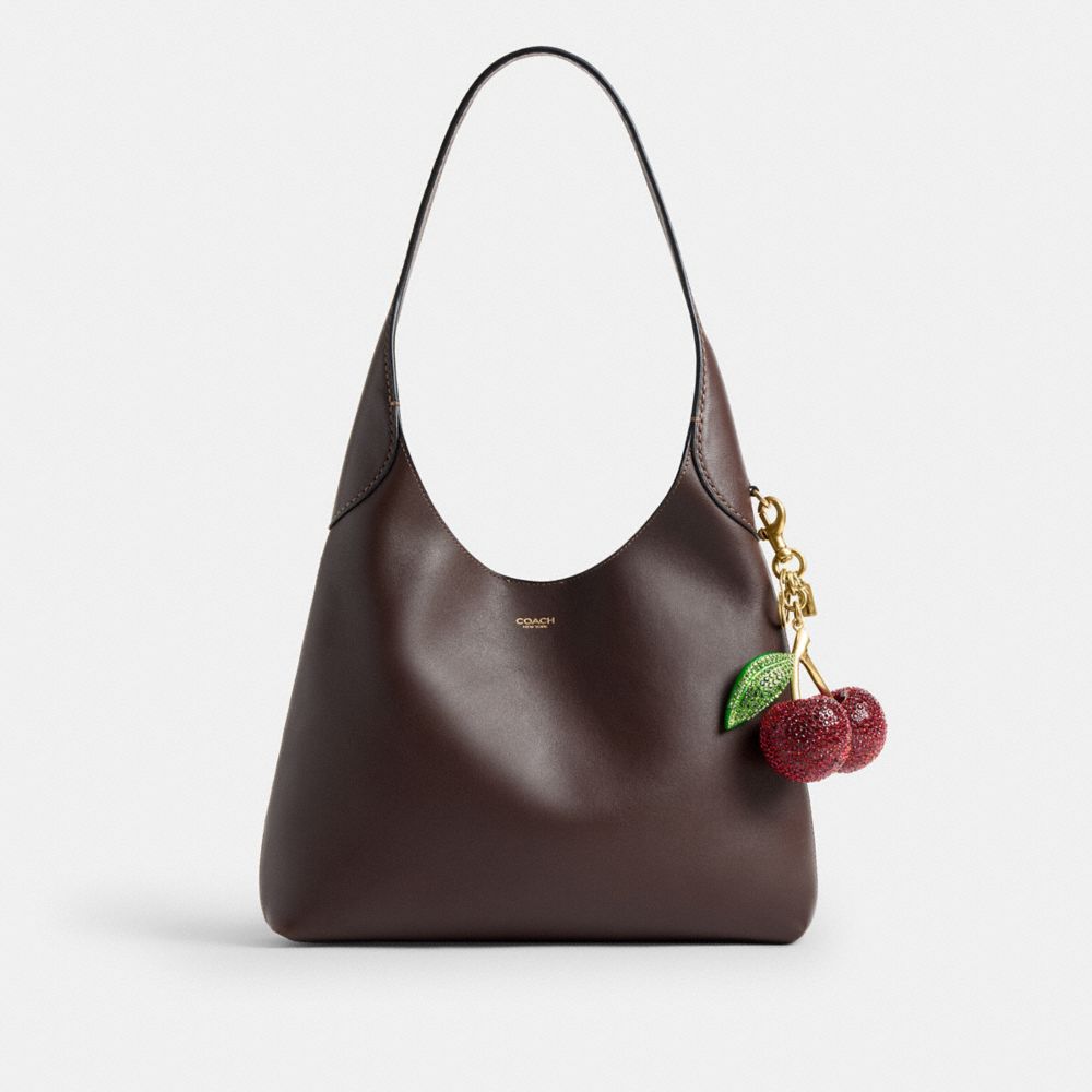 COACH®,Large Crystal Cherry Bag Charm,Bag Charm,Resin,Crystal,Metal Material,Embellished,Gem Embellishment,Pendant,Rhinest...,Red,Angle View