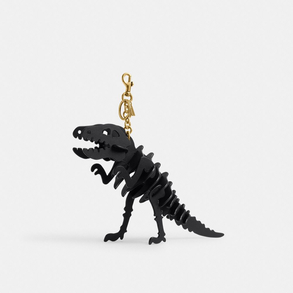 COACH®,Large Rexy Skeleton Bag Charm,Black,Front View