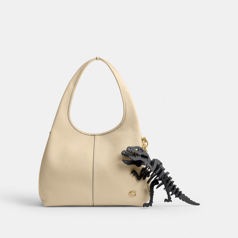 COACH®,Large Rexy Skeleton Bag Charm,Black,Angle View