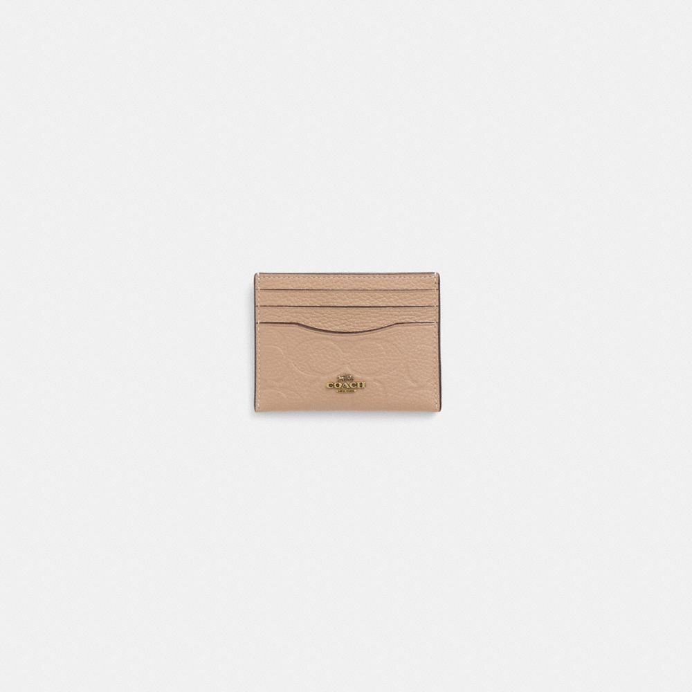 COACH®,Restored Card Case In Signature Leather,,Front View