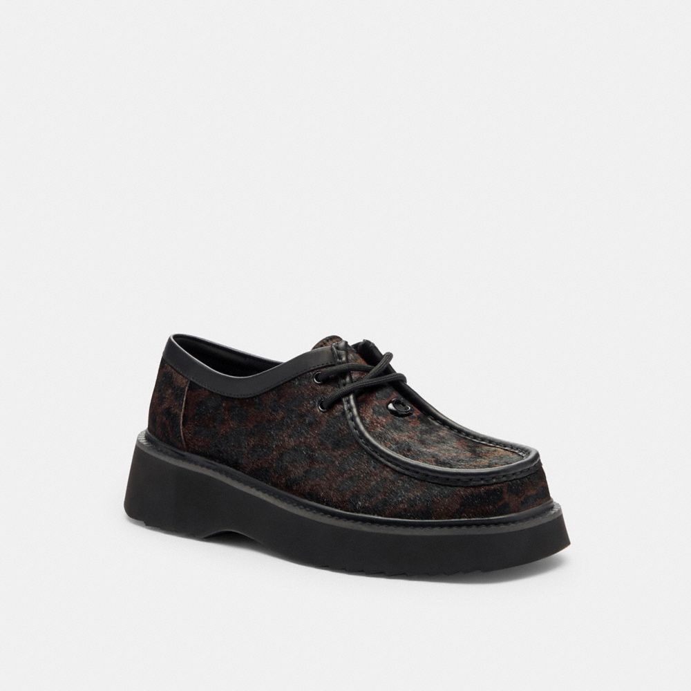 COACH®,Sculpted C Chukka Boot With Leopard Print,Faux Leather,Leather,EVA,Calf Hair,Lining Leather,Loafer,Fabric,Metal,Emb...,Multi Color,Front View