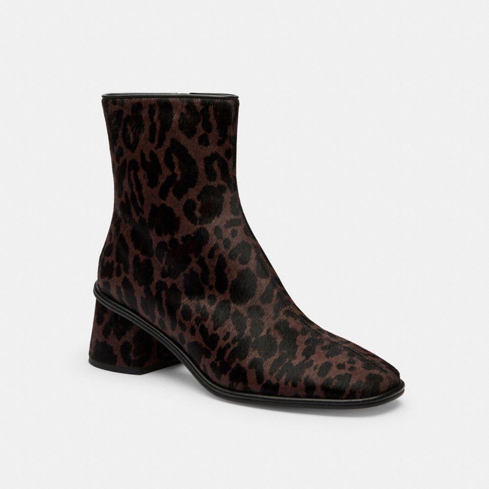 COACH®,Gigi Bootie With Leopard Print,Multi Color,Front View